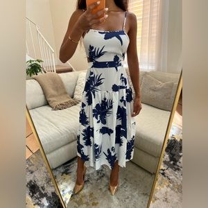 Blue Floral Print Dress